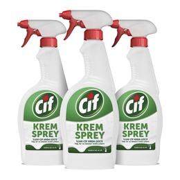 Cif Krem Sprey Yüzey Temizleyici 750 ml 3 Adet + 1 Adet Mikrofiber Bez