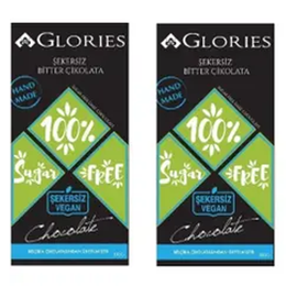 Glories 100 gr x 2 Adet Şekersiz Vegan Çikolata