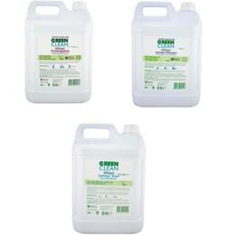 Green Clean 5000 ml x 3lü Set Organik Çamaşır Deterjanı Yumuşatıcı Çamaşır Suyu