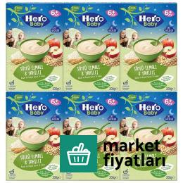 Hero Baby 6×200 gr Gece Sütlü Elmalı 8 Tahıllı Kaşık Maması